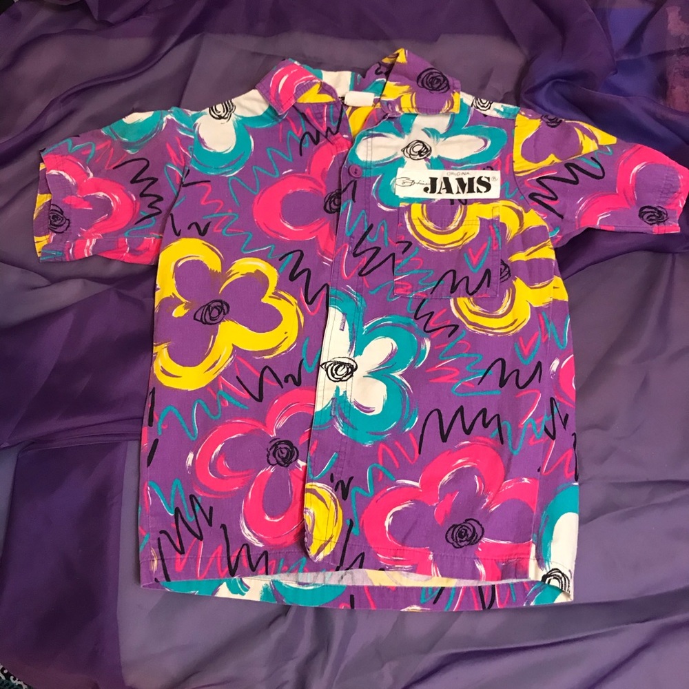 Vintage Gold! Floral Old School Jams Shirt!